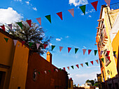 Mexico, San Miguel de Allende, Flags flying for the Day of the Dead calibration