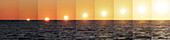 USA, Florida, Boca Raton, Sequenz des Sonnenaufgangs über dem Meer