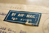 Vintage of air mail stamp