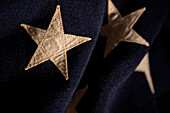 Nahaufnahme der Sterne auf der amerikanischen Retro-Flagge