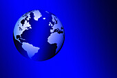 Globus auf blauem Hintergrund