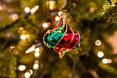 Glass Christmas ornament on Christmas tree