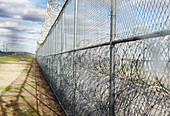 USA, Virginia, Security fence in prison