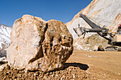 Chile, Santiago, Large boulder in stone quarry