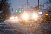 United States , Virginia, Cars driving in snowstorm