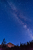 USA, Colorado, San Juan Mountains. Milky Way and Red Mountain Peak