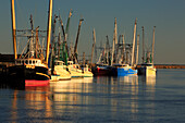 USA, Georgia, Darien. Shrimp boats docked at Darien.