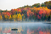 Council Lake in fall color, Alger County, Michigan.