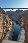 USA, Nevada, Hoover Dam and the Mike O'Callaghan-Pat Tillman Memorial Bridge.