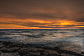 USA, New Jersey, Cape May National Seashore. Sonnenuntergang am Meeresufer