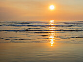 Oregon, Cannon Beach. Sunset ocean view