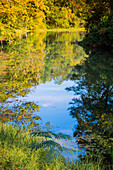 Reflections, Otter Lake, Blue Ridge Parkway, Smoky Mountains, USA.