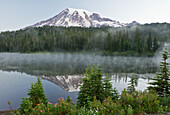 Mount Rainier, Spiegelung, Mirror Lake, Mount Rainier National Park, Washington State, USA
