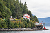 Remote lighthouse along the coastline Boat Bluff, British Columbia, Canada, North America