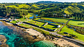 Aerial of Kingston and Arthur's Vale Historic Area, UNESCO World Heritage Site, Norfolk Island, Australia, Pacific