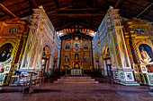 Interior of the Mission of Concepcion, Jesuit Missions of Chiquitos, UNESCO World Heritage Site, Santa Cruz department, Bolivia, South America