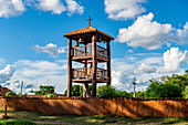 Belltower, Santa Ana de Velasco Mission church, Jesuit Missions of Chiquitos, UNESCO World Heritage Site, Santa Cruz department, Bolivia, South America