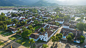 Aerial of Paraty, UNESCO World Heritage Site, Brazil, South America