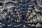 Looking down from the top of The Vessel, Hudson Yards, Manhattan, New York City, New York, United States of America, North America