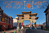 The Imperial Arch entrance to Liverpool's China Town, Nelson Street, China Town, Liverpool, Merseyside, England, United Kingdom, Europe