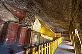 Reclining Buddha statue, Hpo Win Daung Caves (Phowintaung Caves), Monywa, Myanmar (Burma), Asia