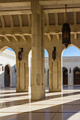 Pillars in grounds of Sultan Qaboos Grand Mosque, Muscat, Oman, Middle East