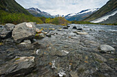 Valley of Byron Glacier, Kenai peninsula, Alaska, United States of America, North America