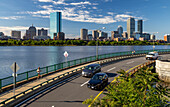 Boston Skyline and the Charles River from Cambridge, Boston, Massachusetts, New England, United States of America, North America