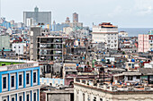 Aerial view of the dividing streets between Modern and Old Havana, Cuba, West Indies, Caribbean, Central America