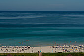 The deep blue sea with white beaches in the foreground, Varadero, Cuba, West Indies, Caribbean, Central America