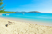 Tropical sandy beach, Nacula island, Yasawa islands, Fiji, South Pacific Islands, Pacific