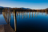 Boat landings, Derwentwater, Keswick, Lake District National Park, UNESCO World Heritage Site, Cumbria, England, United Kingdom, Europe