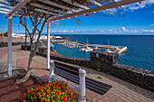Blick auf Altstadthafen, Puerto del Carmen, Lanzarote, Las Palmas, Kanarische Inseln, Spanien, Atlantik, Europa
