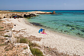 Spiaggetta Rocco an der Adriaküste, San Foca, in der Nähe von Melendugno, Provinz Lecce, Apulien, Italien, Europa