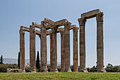 The temple of zeus olimpio in archeological site of Athens, Attica region, Greece, Europe
