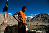 Buddhist monk in a monastery in Ladakh