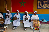 Gnawa musicians playing music in Khamilia