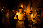Verges, a small town in the Northeast of Catalonia (Spain), during Easter celebrates the Procession of Verges with skeletons dancing on the sound of a drum, Roman soldiers, known as the 'Manages', and a representation of the life and crucifixion of Jesus Christ. The Procession features the Dance of Death, a tradition from the Middle Age associated with epidemics and plagues and the only one remaining in Spain. Ten skeletons dance to the beat of a drum to remember that no one is exempt of death. The backdrop of the medieval walls and towers of Verges is key to this macabre staging.