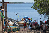 Local fishermen checking the daily catch, Aserradores, Chinandega, Nicaragua