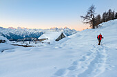 Alpe Pilaz in der Morgendämmerung, La Magdeleine, Valtournenche, Aostatal, Italienische Alpen, Italien