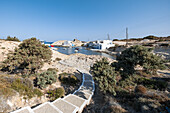 The small fishing village of Agios Konstantinos (Plaka, Milos Island, Cyclades Islands, Greece, Europe)