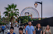 Corniche, in background ferris wheel of Beirut Luna Park, Beirut, Lebanon