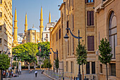 Mohammad Al-Amine Mosque and El Nejmeh square or Star square from Abdul Hamid Karami, Downtown, Beirut, Lebanon