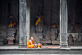 Monk, in Angkor Wat, Siem Reap, Cambodia