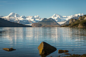 Kordillere Darwin, in der Ainsworth-Bucht, PN Alberto de Agostini, Feuerland, Patagonien, Chile