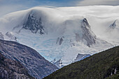 Detail der Cordillera Darwin, vom Beagle-Kanal (nordwestlicher Zweig), PN Alberto de Agostini, Tierra del Fuego, Patagonien, Chile
