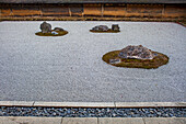 Zen garden in Ryoanji temple,UNESCO World Heritage Site,Kyoto, Japan