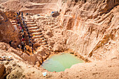 laborers digging for sapphires in the mines of Ilakaka in Madagascar