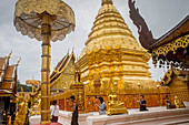 People praying, Wat Phra That Doi Suthep Temple of Chiang Mai, Thailand