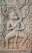 Detail, bas relief, Central sanctuary, in Prasat Hin Phimai (Phimai Historical Park), Phimai, Nakhon Ratchasima province, Thailand